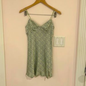 Princess Polly Silky Green Floral Slip Dress